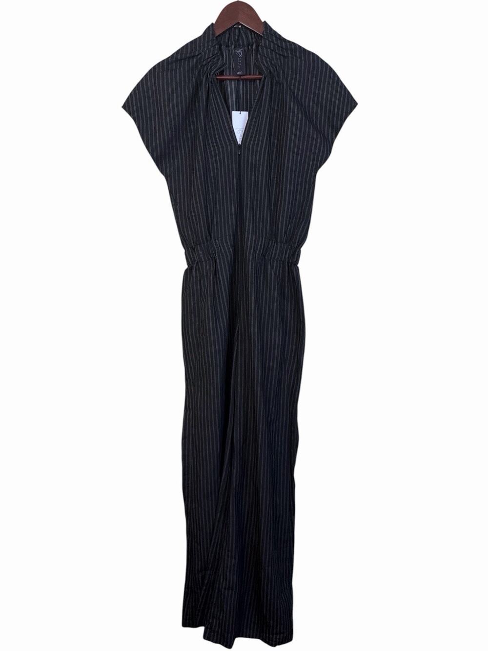 Zero+Maria Cornejo Ruched Stella Jumpsuit Black Size 0 Nwt